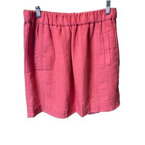 Loft Pink Elastic Waist Deep Pocket Mini Skirt Sz S